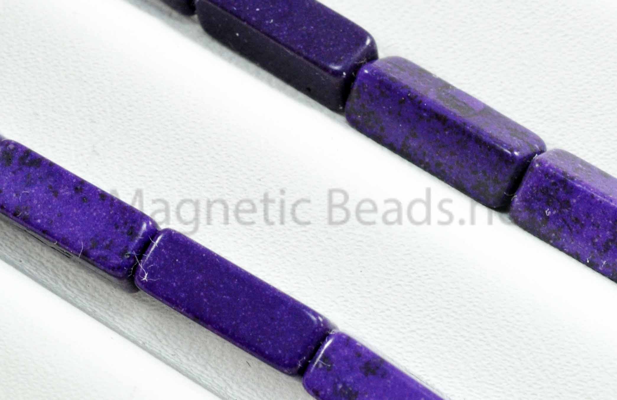 Semi-Precious Bead Rectangle 4x13m Purple Turquoise (RCT-PUR)